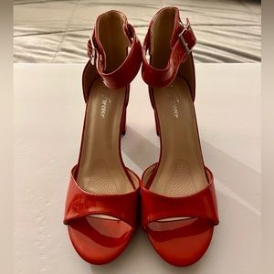 New In Box Women’s Red Patent Heels Size 10 Heel height 3”.
